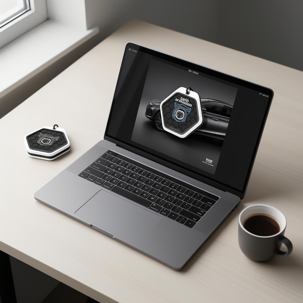 LogoFresh custom mockup preview on a laptop
